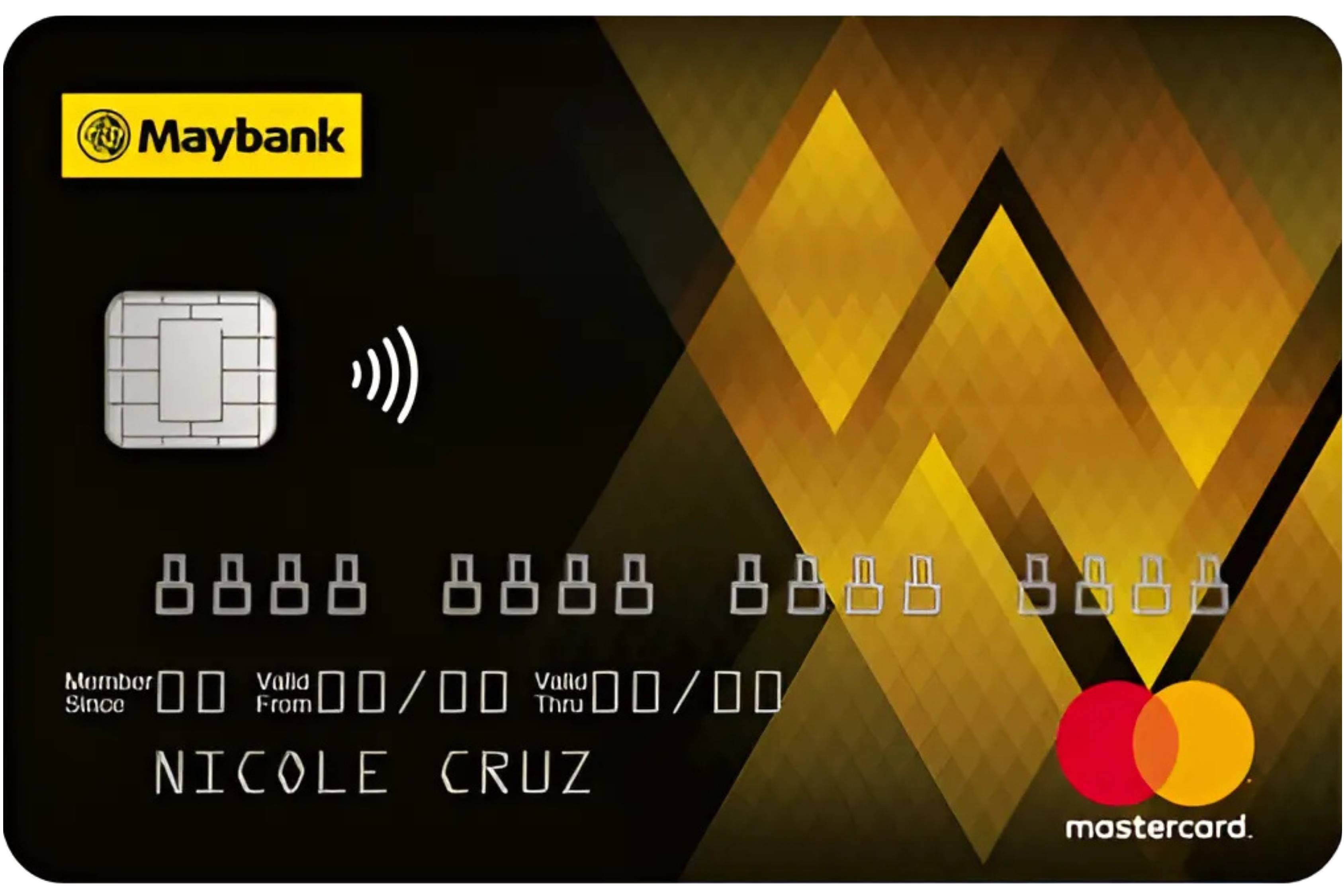 Maybank Gold Mastercard card design