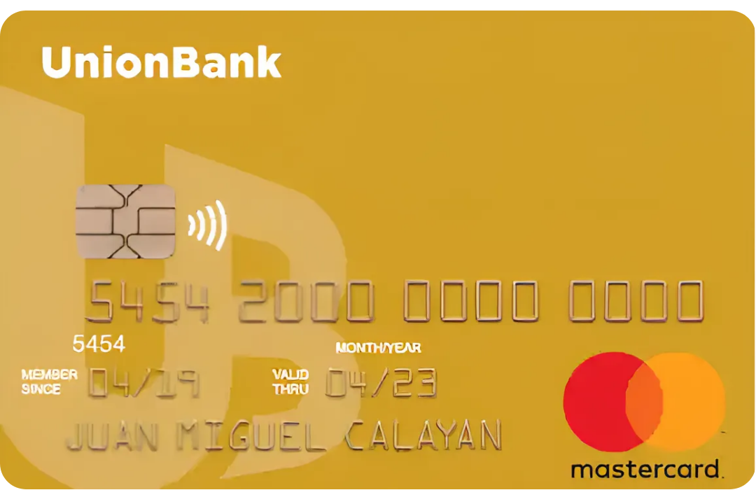 UnionBank Gold Mastercard card design