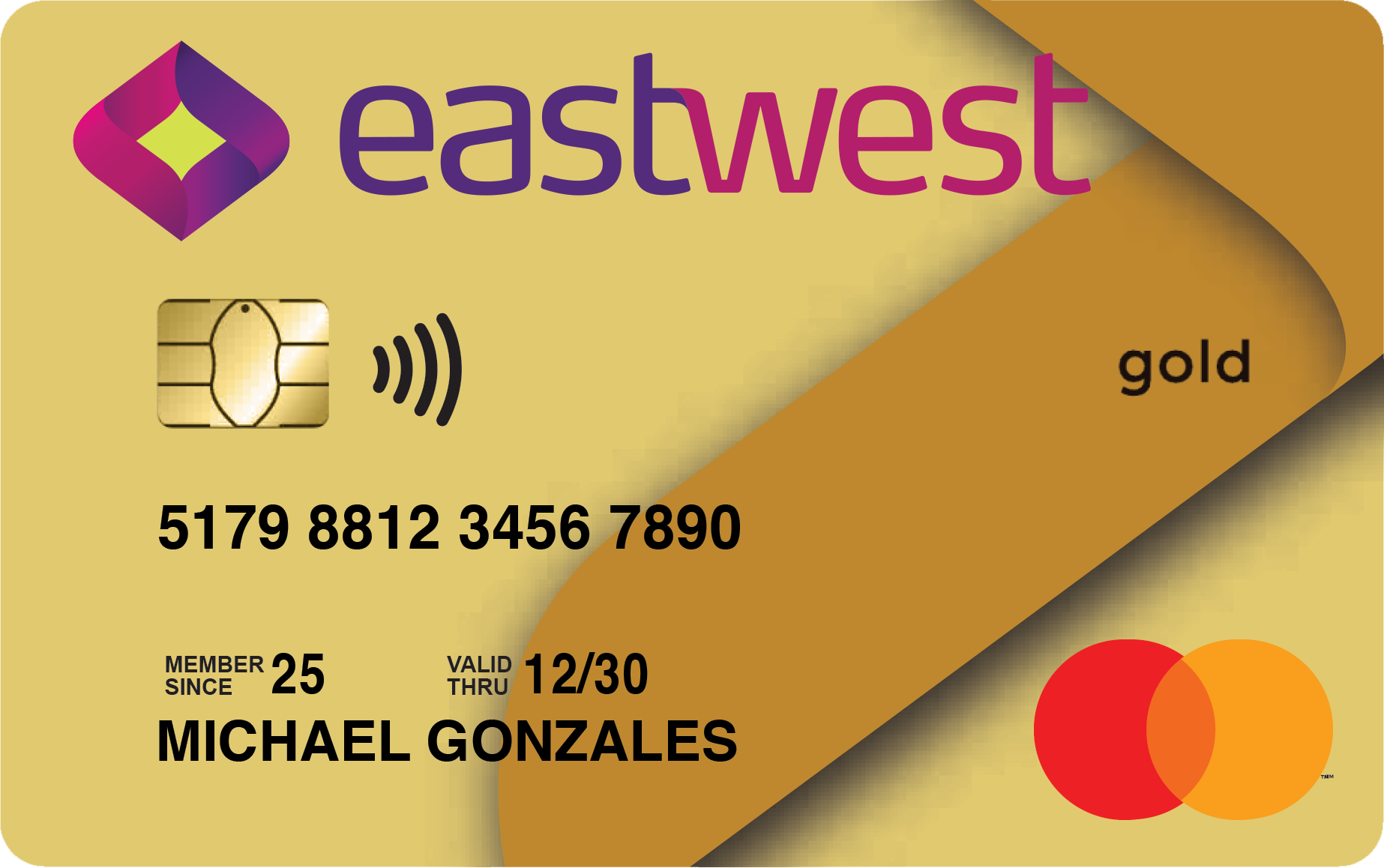 EastWest Gold Mastercard card design