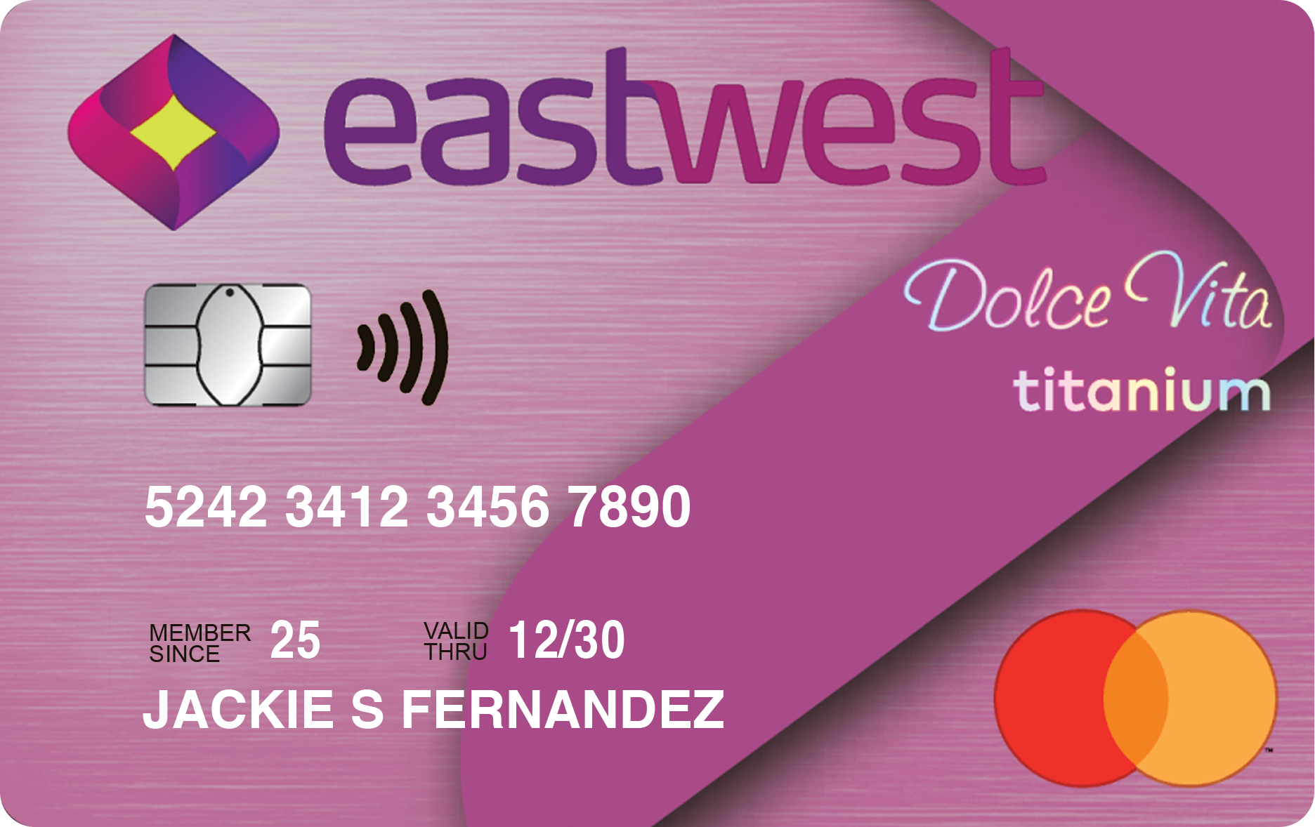 EastWest Dolce Vita Titanium Mastercard card design