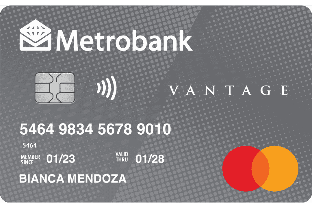 Metrobank Vantage Mastercard card design