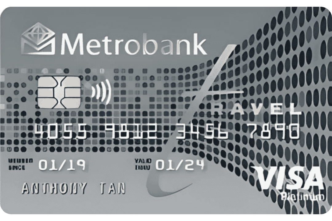 Metrobank Travel Platinum Visa card design