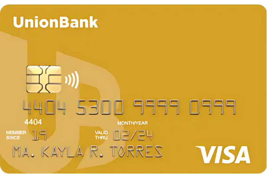 UnionBank Gold Visa card design