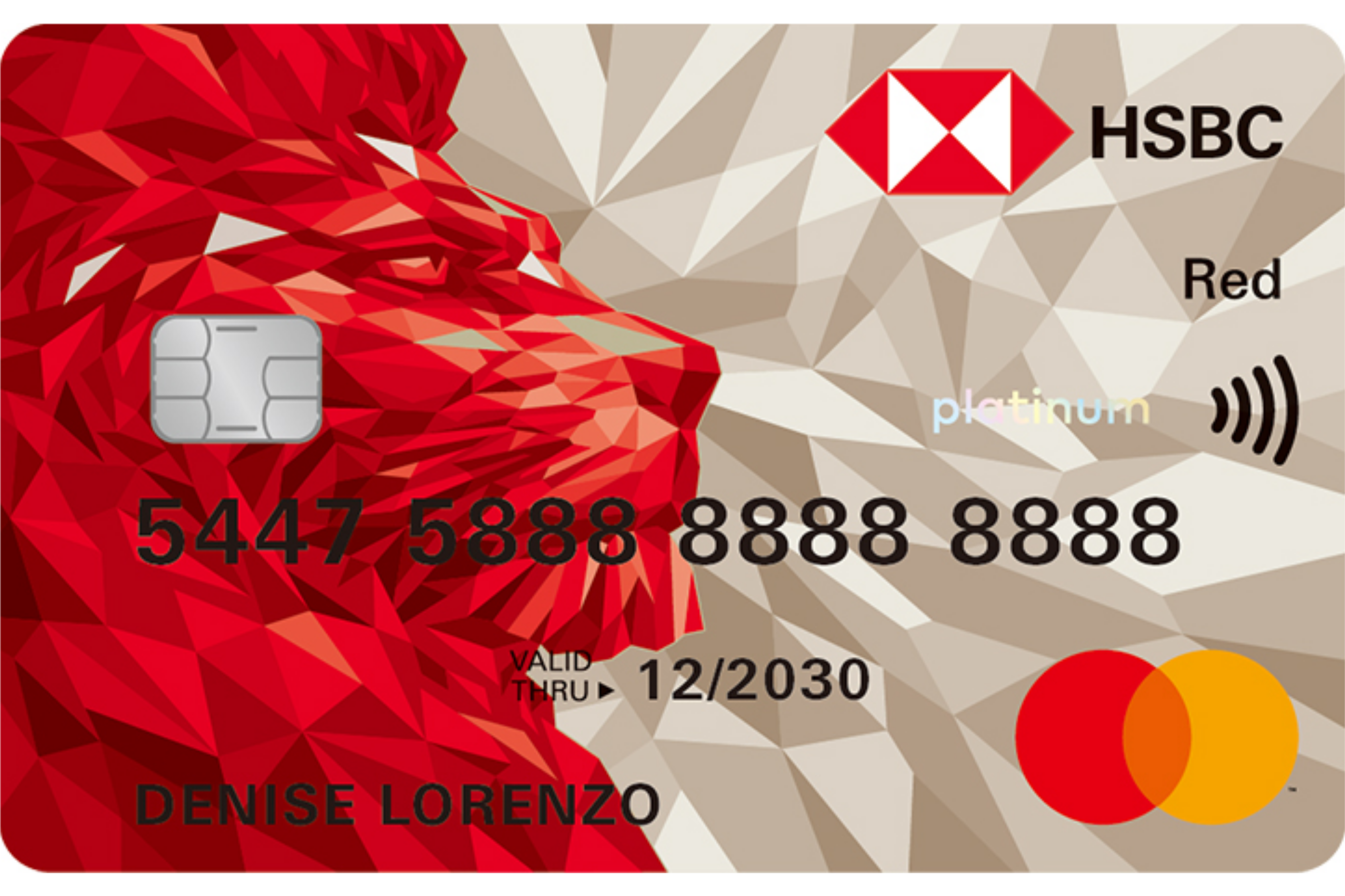 HSBC Red Platinum Mastercard card design