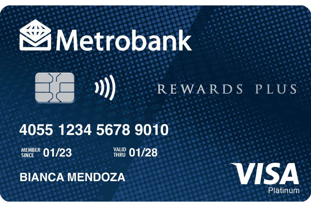 Metrobank Rewards Plus Visa Platinum card design