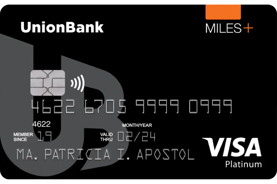 UnionBank Miles+ Visa Platinum card design