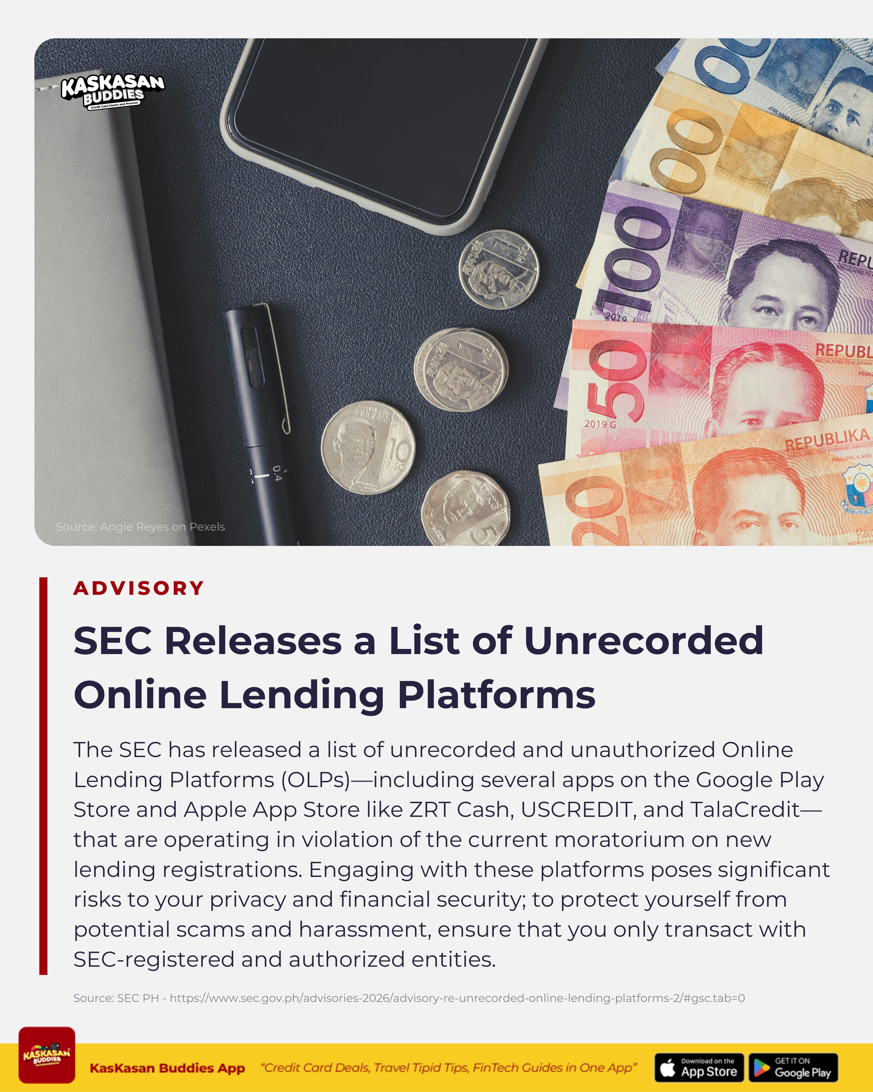 ADVISORY: LIST OF UNRECORDED ONLINE LENDING PLATFORMS ā ļø