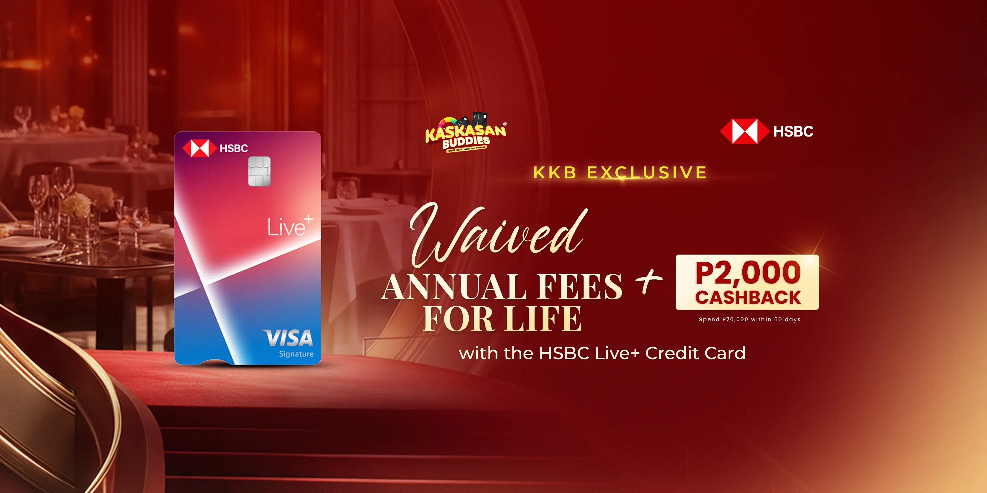 KKB Exclusive: HSBC Live+ NAFFL + ₱2,000 Cashback promotional artwork